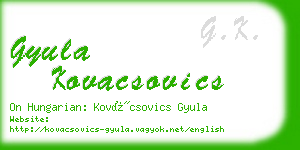 gyula kovacsovics business card